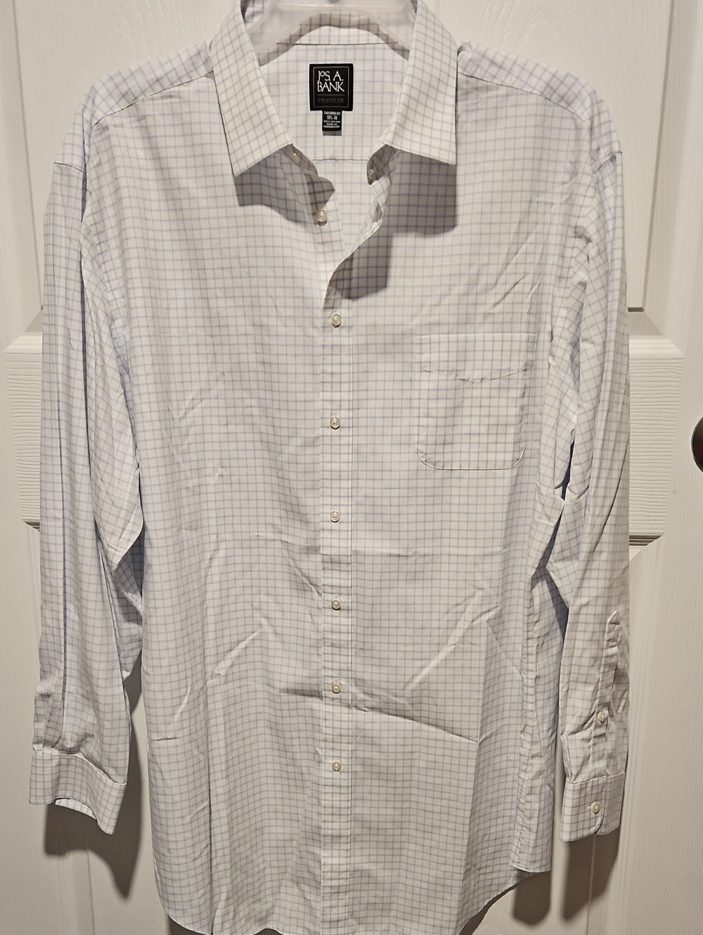 Jos. A. Bank White Check Dress Shirt - Classic Men's Button-Down